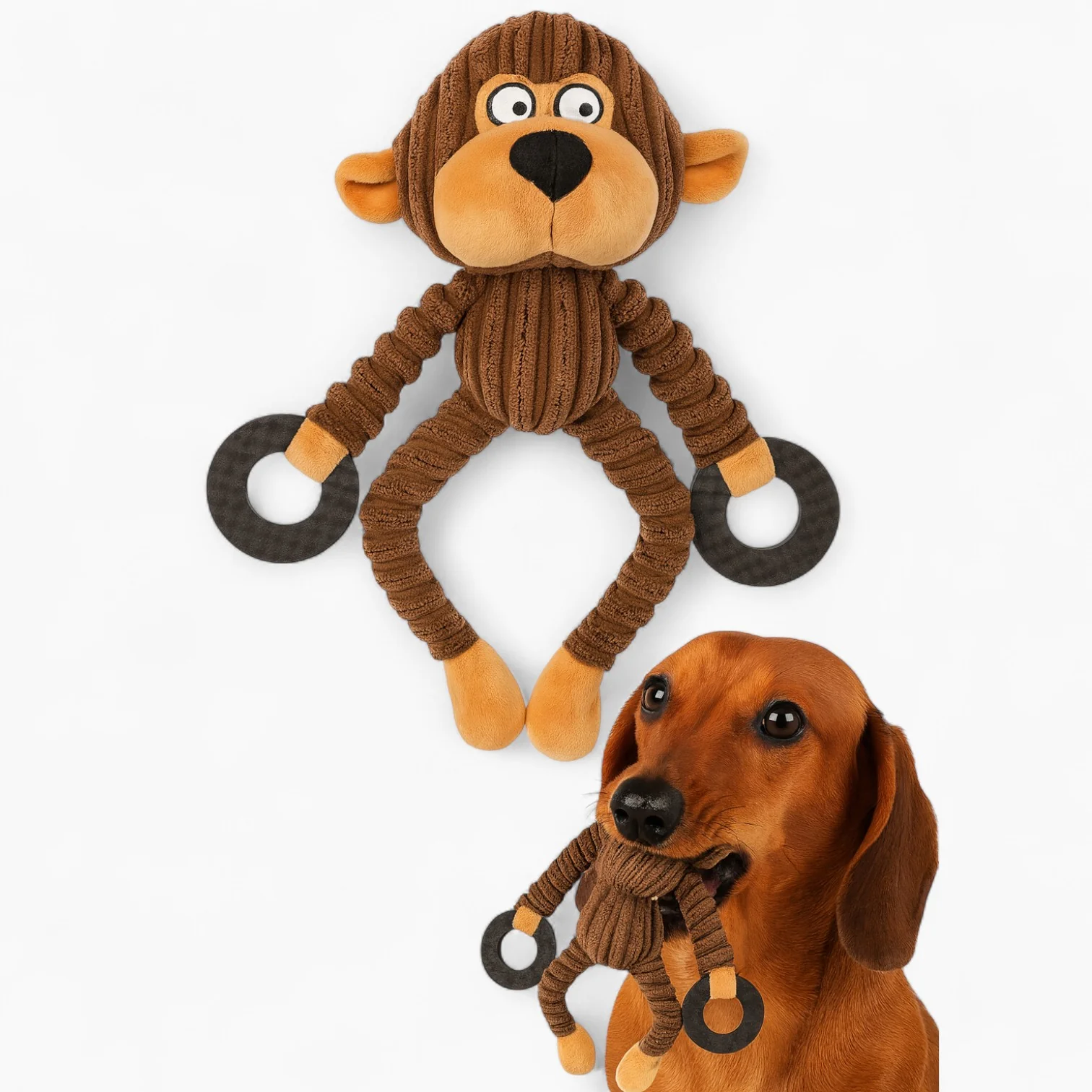 DoxieSqu Dachshund Squeaky Toy – Cute Animal Plush Chew Toy - Image 3