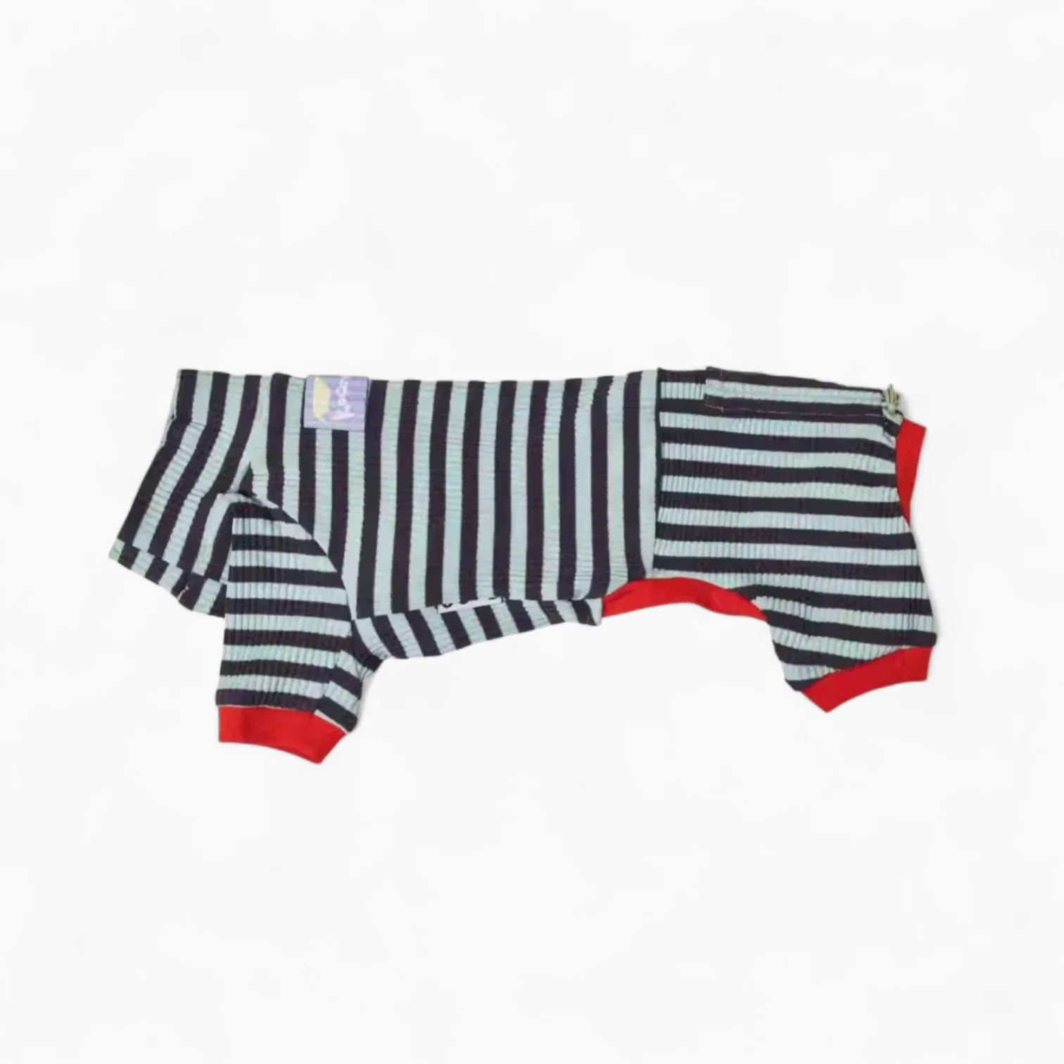 LounJee Dachshund Striped Jumpsuit – Lightweight Four-Leg Summer Loungewear - Image 3