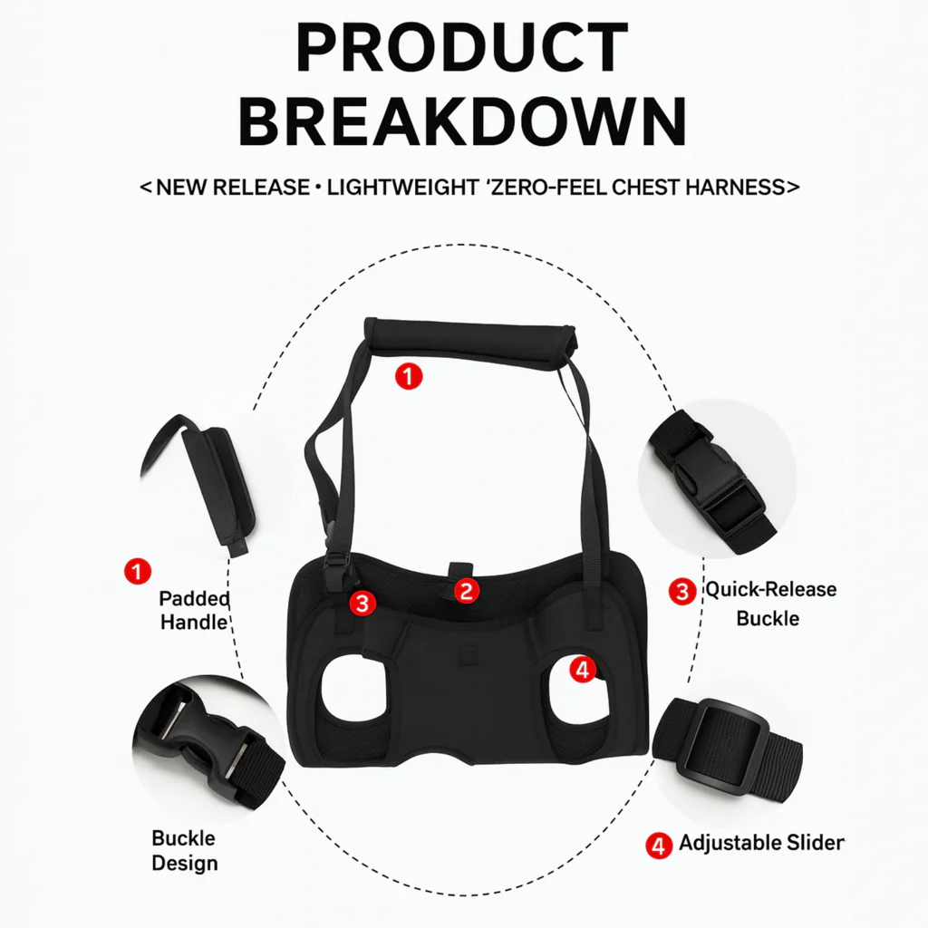 LiftEase Dachshund Support Harness – Rehabilitation Mobility Aid for Dog - Image 2