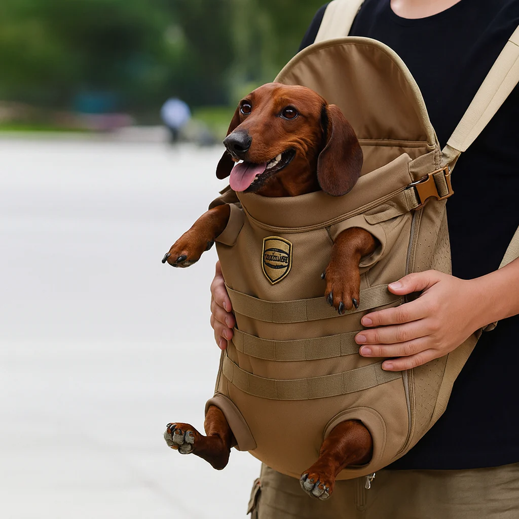 PawPatrol Dachshund Tactical Carrier – Breathable Military-Style Chest Backpack