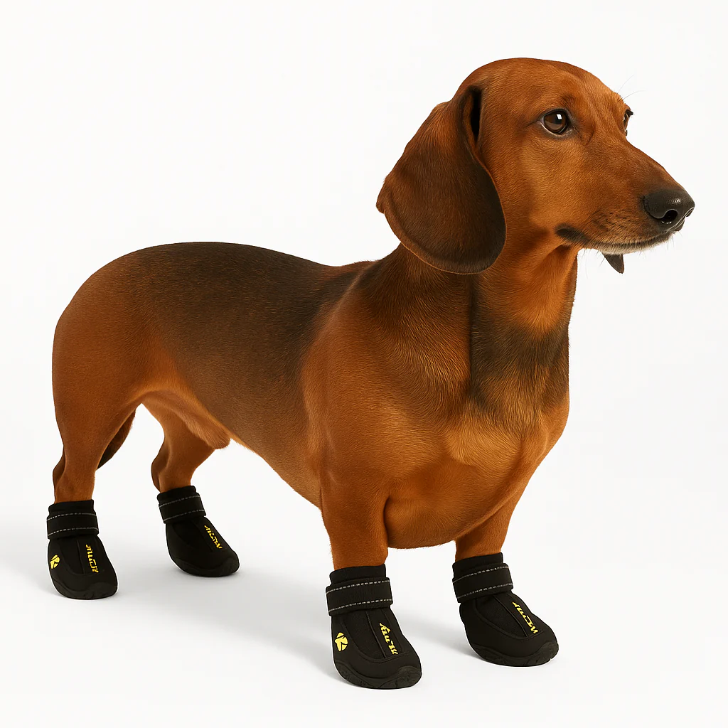 PawGuard Dachshund Waterproof Boots – Non-Slip Outdoor Rain Snow Shoes