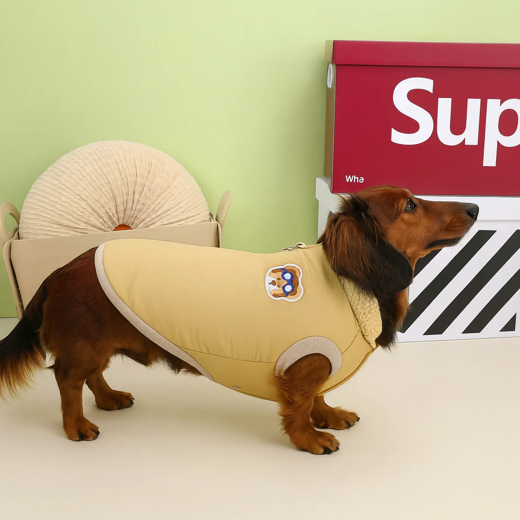 Barkana Dachshund Winter Jacket – Cotton-Padded Embroidered Dog Coat - Image 6