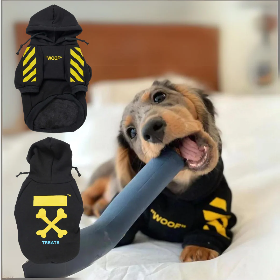 Dachshund WOOF Hoodie Stylish and Cozy Dog Sweatshirt - Image 2