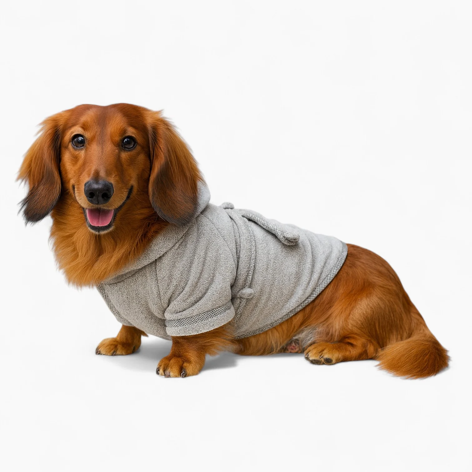 PawLoom Dachshund Wrap Bathrobe – Absorbent Quick-Dry Dog Towel