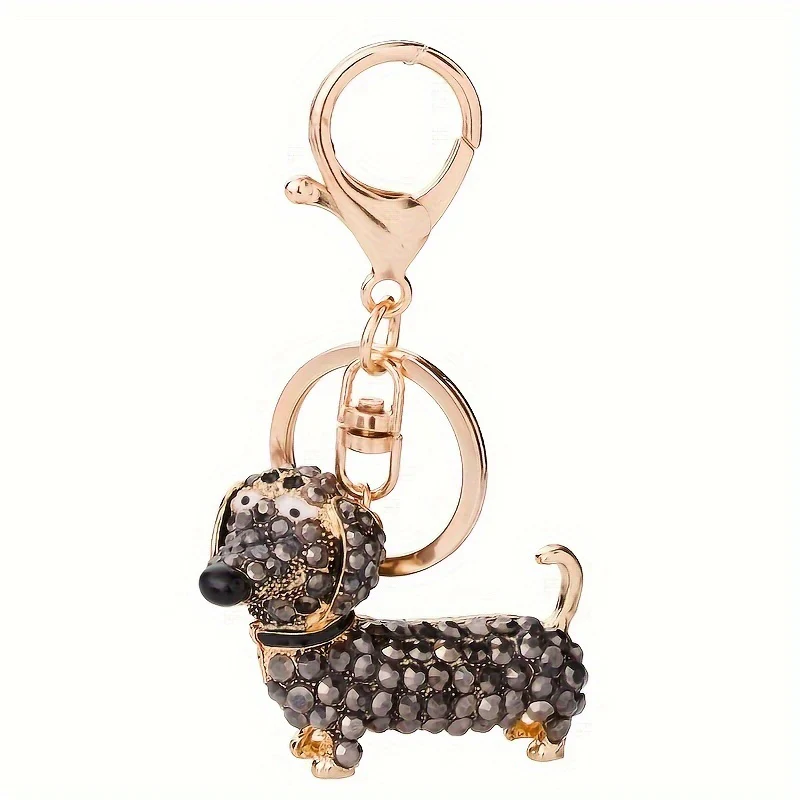 Dazzling Dachshund Keychain Rhinestone Chic - Image 2