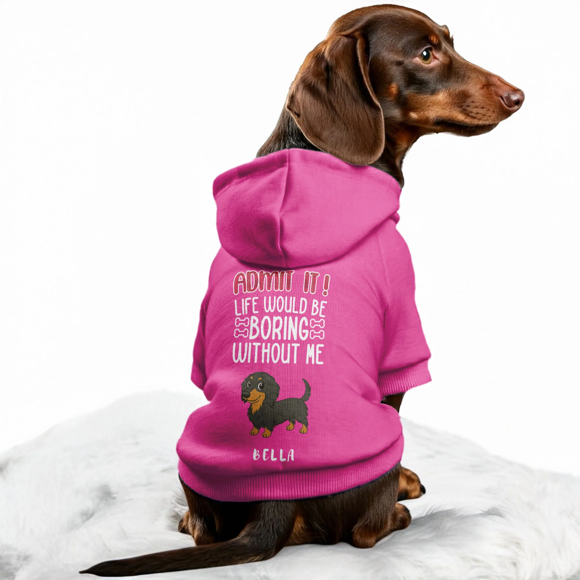 Life Would Be Boring – Personalized Dachshund Hoodies with Your Doxie’s Name & Clipart – Stylish, Cozy & Made from Premium 100% Cotton - Image 4