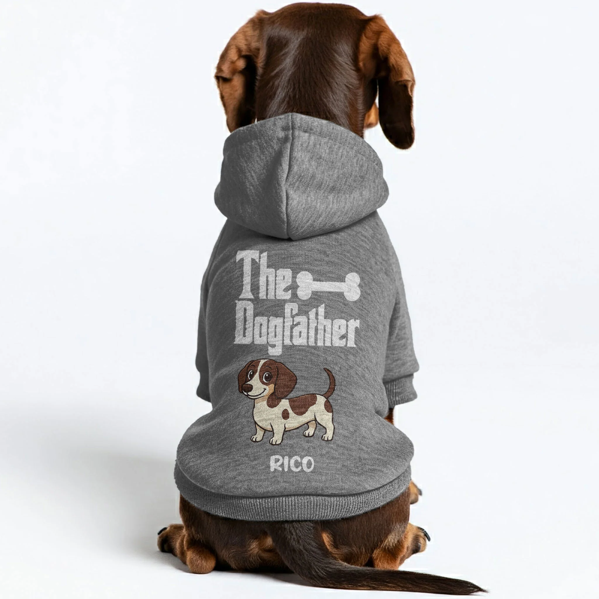The Dogfather – Personalized Dachshund Hoodies with Your Doxie’s Name & Clipart – Stylish, Cozy & Made from Premium 100% Cotton - Image 4