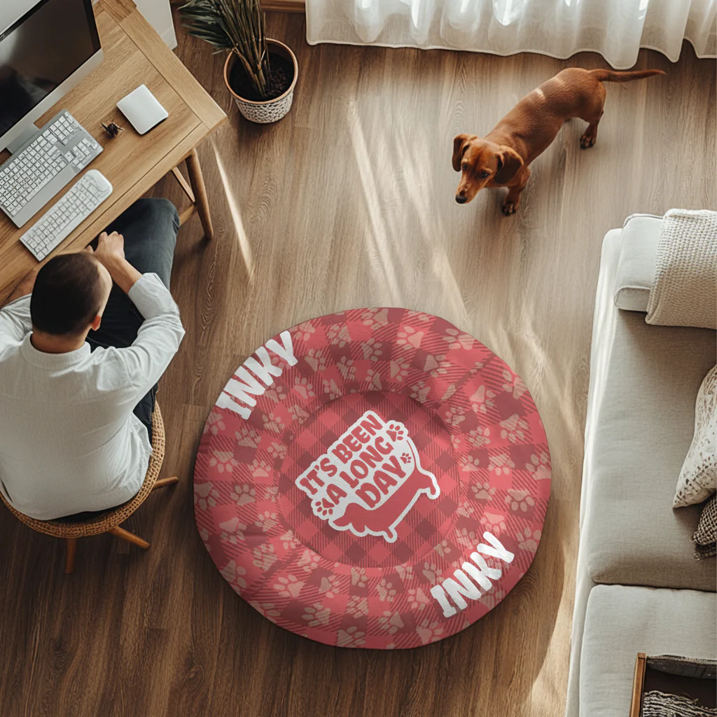 Winnie - Personalized Cloud-Comfort Large Dachshund Bed | Anti-Anxiety Donut Bed for Dachshunds - Image 2