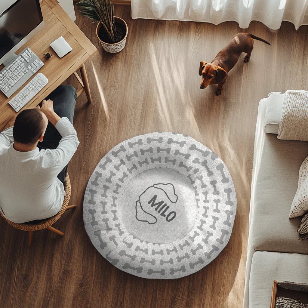 Ace - Personalized Cloud-Comfort Large Dachshund Bed | Anti-Anxiety Donut Bed for Dachshunds - Image 9
