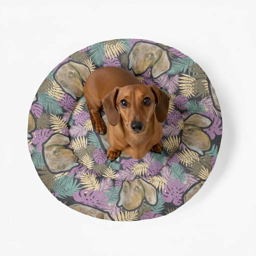 Biscuit - Personalized Cloud-Comfort Large Dachshund Bed | Anti-Anxiety Donut Bed for Dachshunds - Image 2