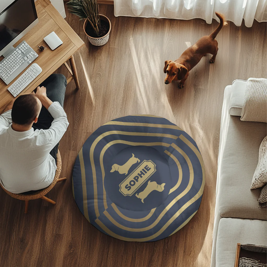 Ingrid - Personalized Cloud-Comfort Large Dachshund Bed | Anti-Anxiety Donut Bed for Dachshunds - Image 2