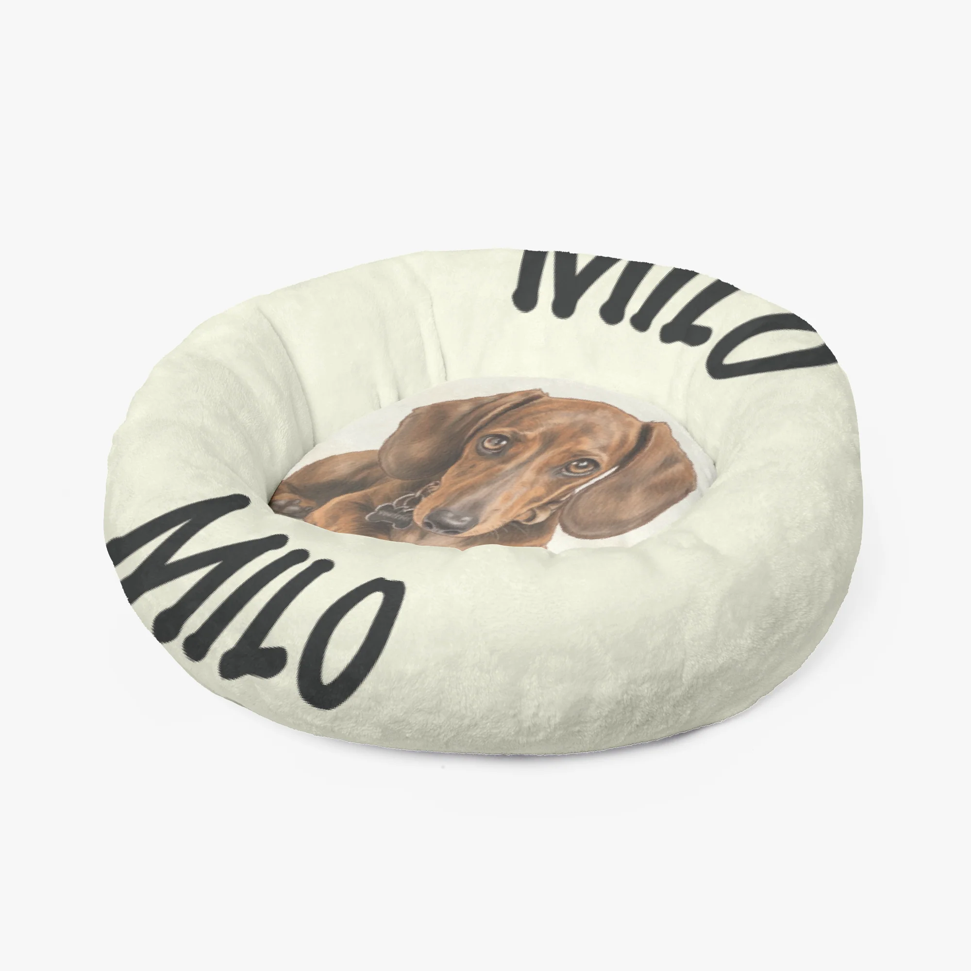 Hector - Personalized Cloud-Comfort Large Dachshund Bed | Anti-Anxiety Donut Bed for Dachshunds - Image 5