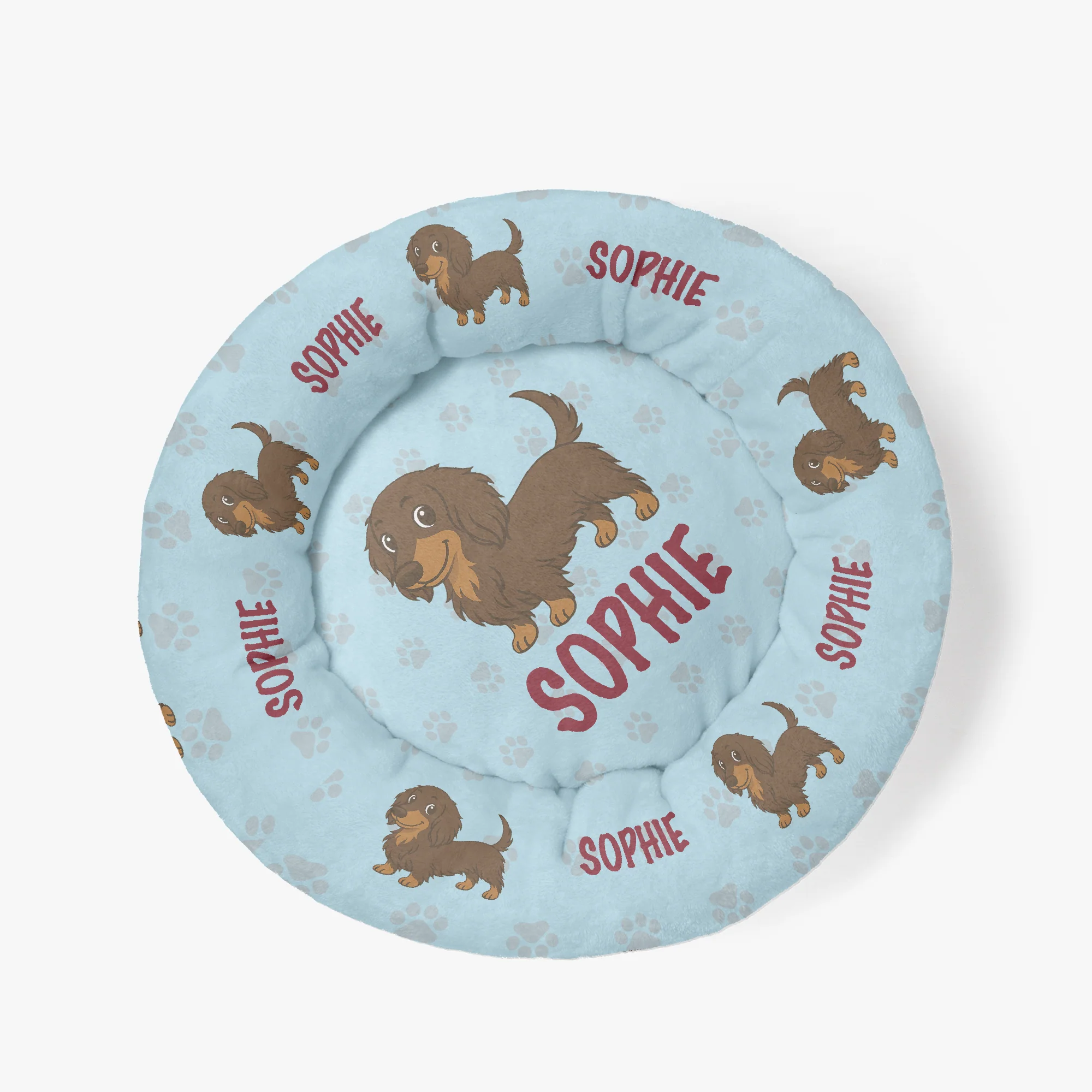 Joey - Personalized Cloud-Comfort Large Dachshund Bed | Anti-Anxiety Donut Bed for Dachshunds - Image 3