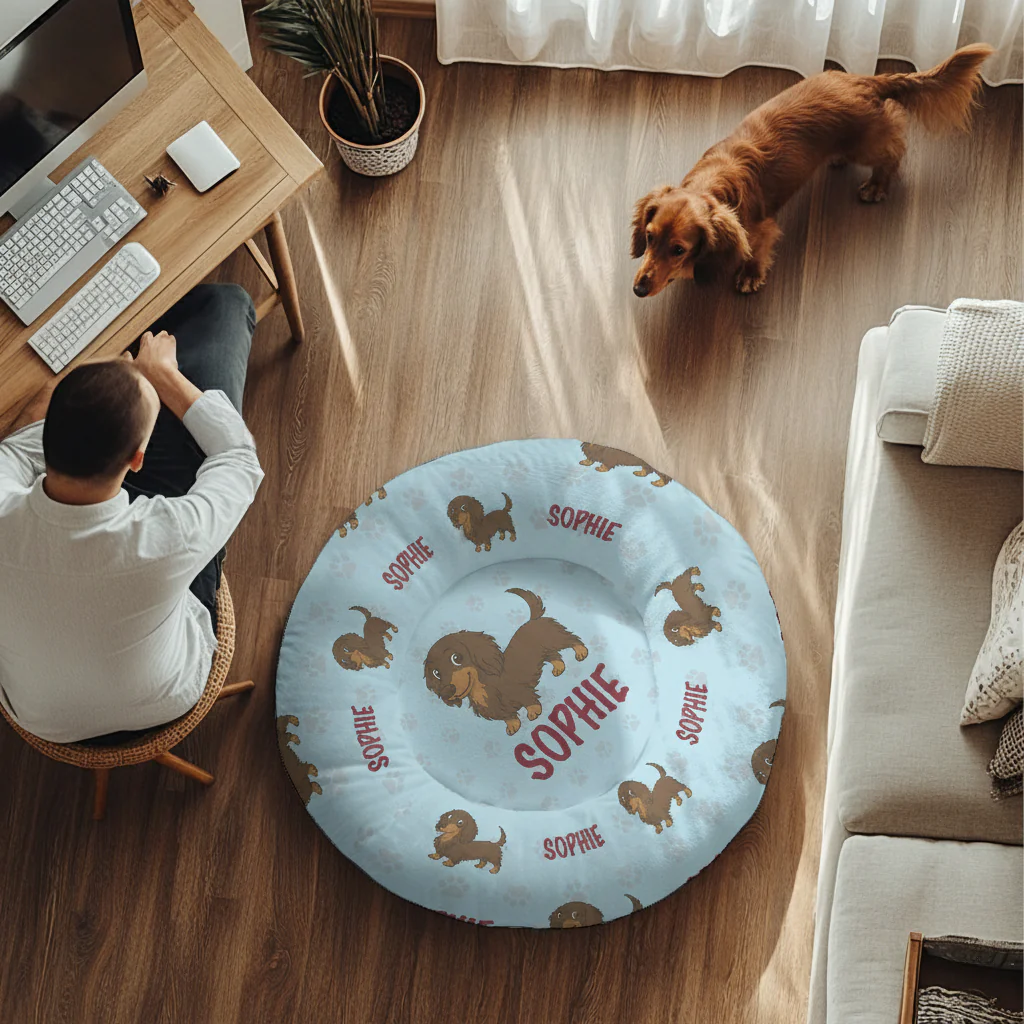 Joey - Personalized Cloud-Comfort Large Dachshund Bed | Anti-Anxiety Donut Bed for Dachshunds - Image 8
