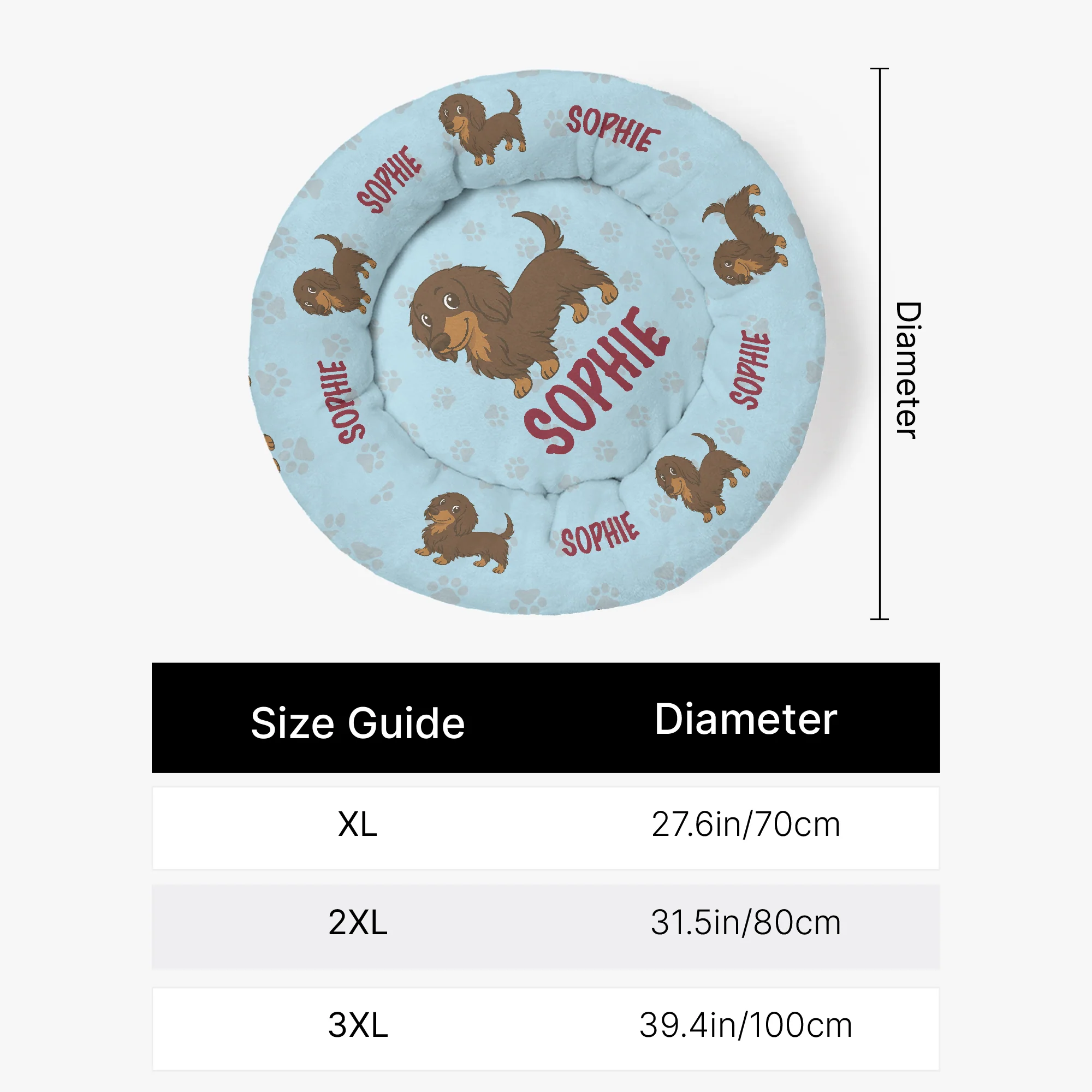Joey - Personalized Cloud-Comfort Large Dachshund Bed | Anti-Anxiety Donut Bed for Dachshunds - Image 9