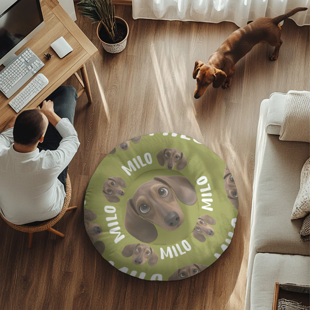 Fifi - Personalized Cloud-Comfort Large, Small & Puppy Dachshund Bed | Anti-Anxiety Donut Bed for Dachshunds - Image 9