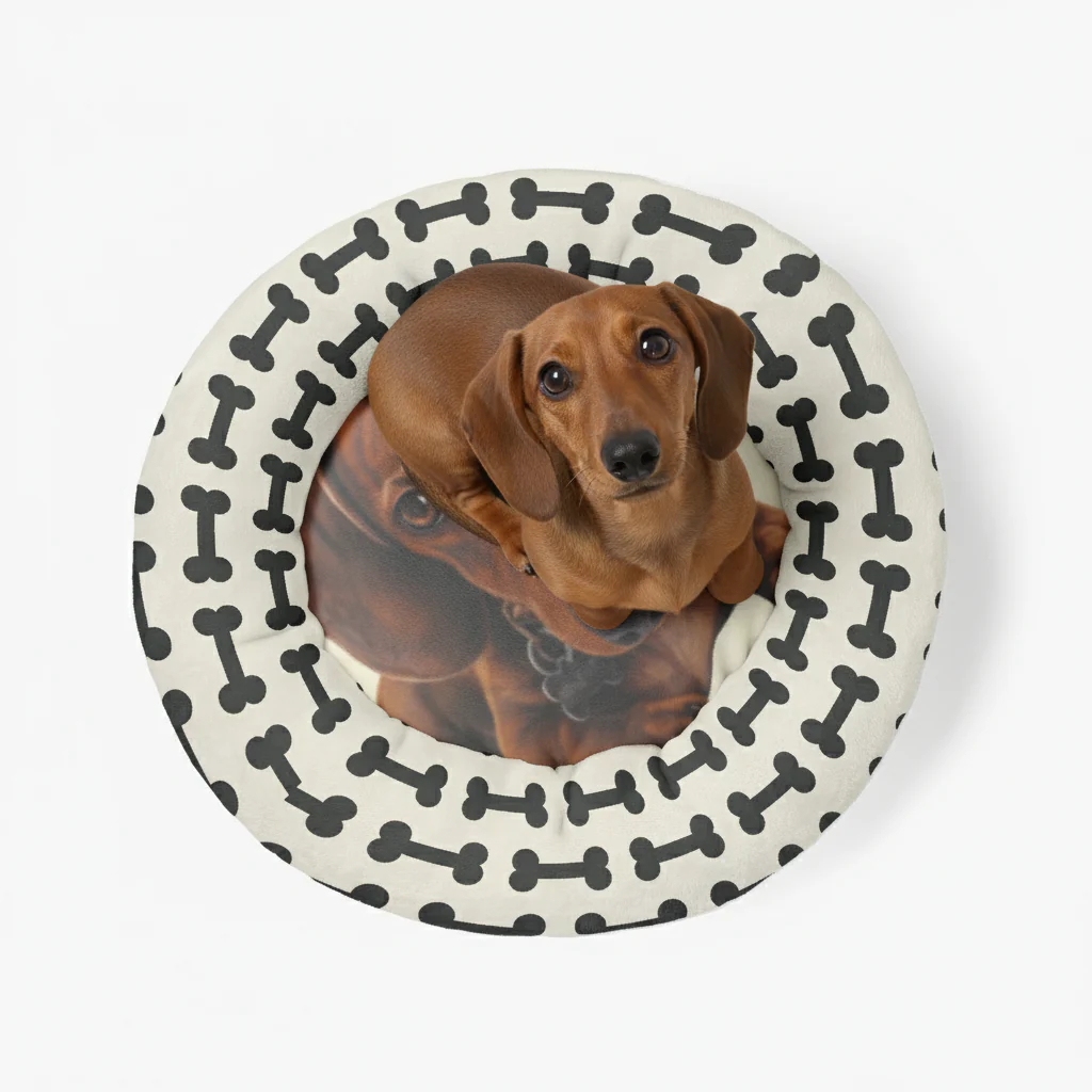 Fern - Personalized Cloud-Comfort Large, Small & Puppy Dachshund Bed | Anti-Anxiety Donut Bed for Dachshunds - Image 3
