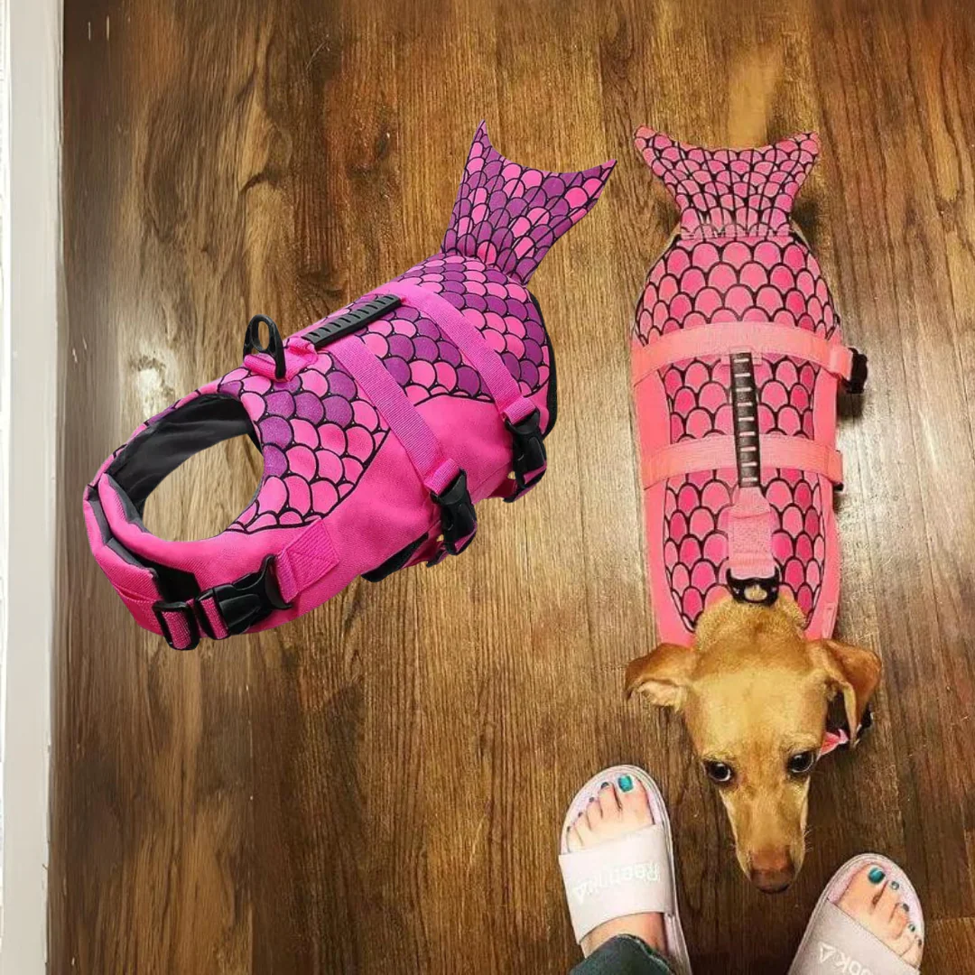 Doxie Shark Swim Vest Life Jacket with Handle for Water Safety - Image 3