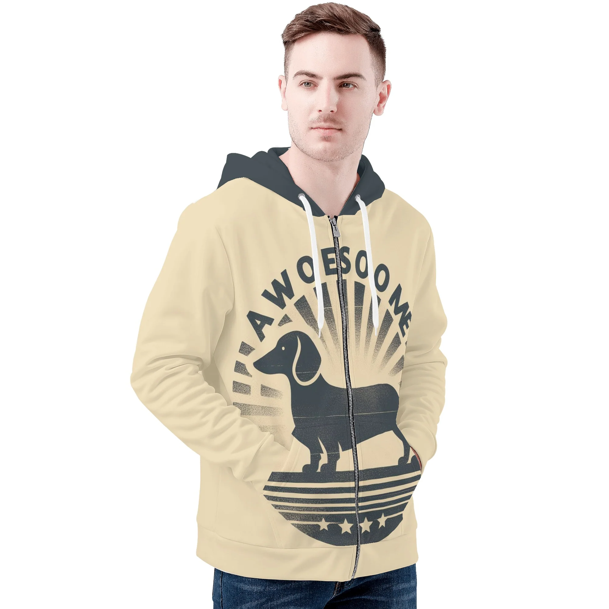 Fergus - All Over Print Zip Up Hoodie - Image 4