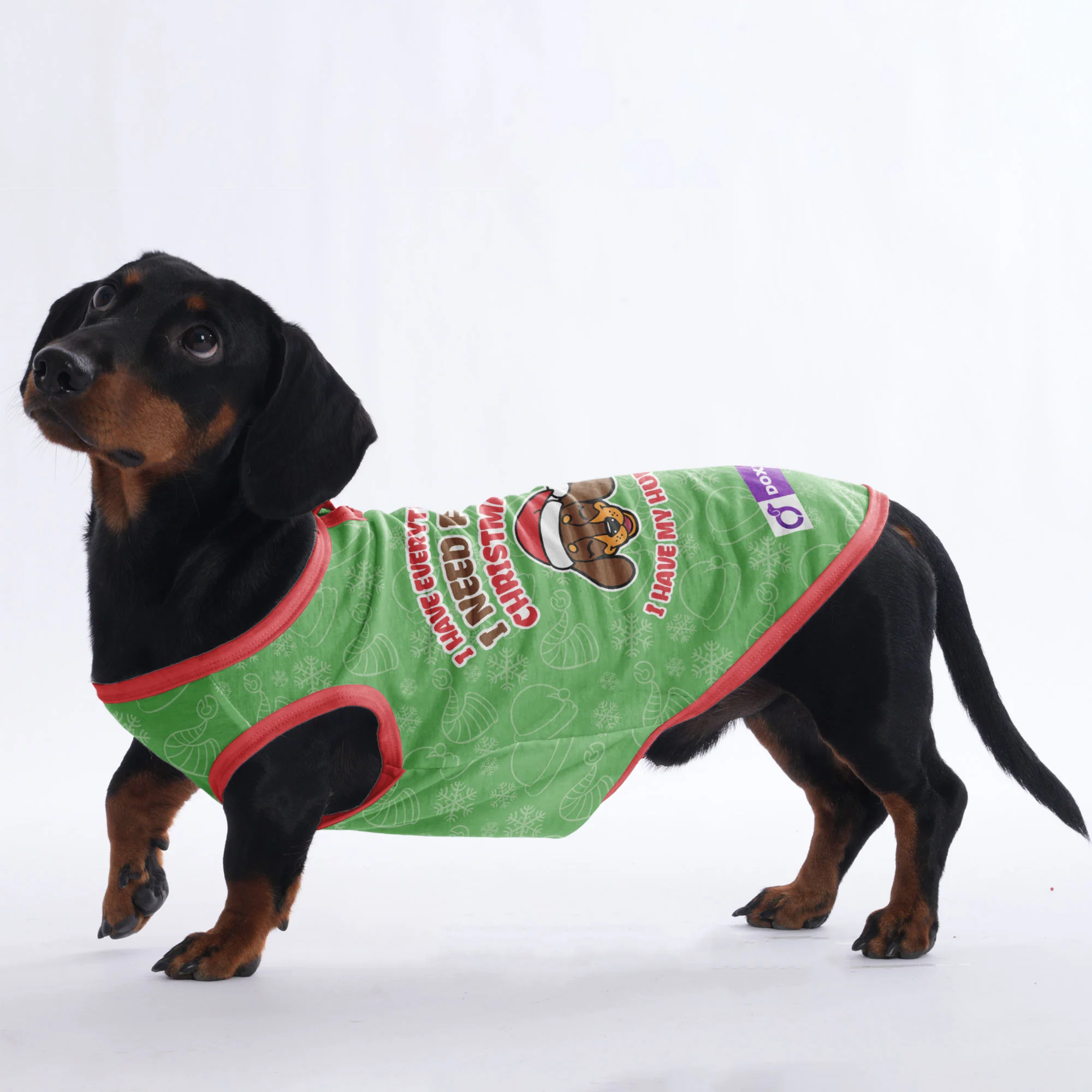 I HAVE EVERYTHING I NEED FOR CHRISTMAS, I HAVE MY HUMAN - Shirt for Dachshunds - Image 3