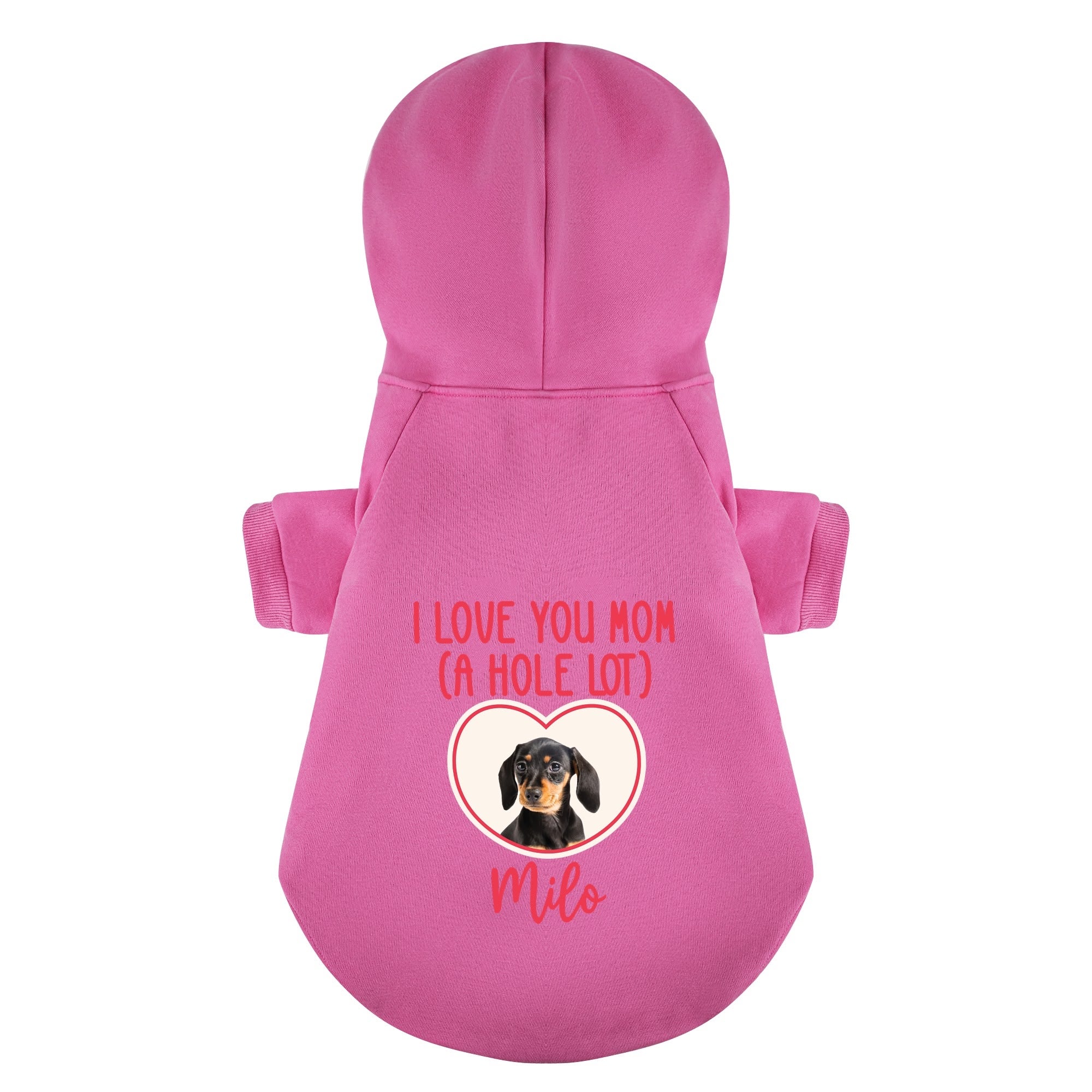 I LOVE YOU MOM - Personalized Dachshund Hoodies with your doxie image – Stylish, Cozy, and Premium 100% Cotton - Image 5