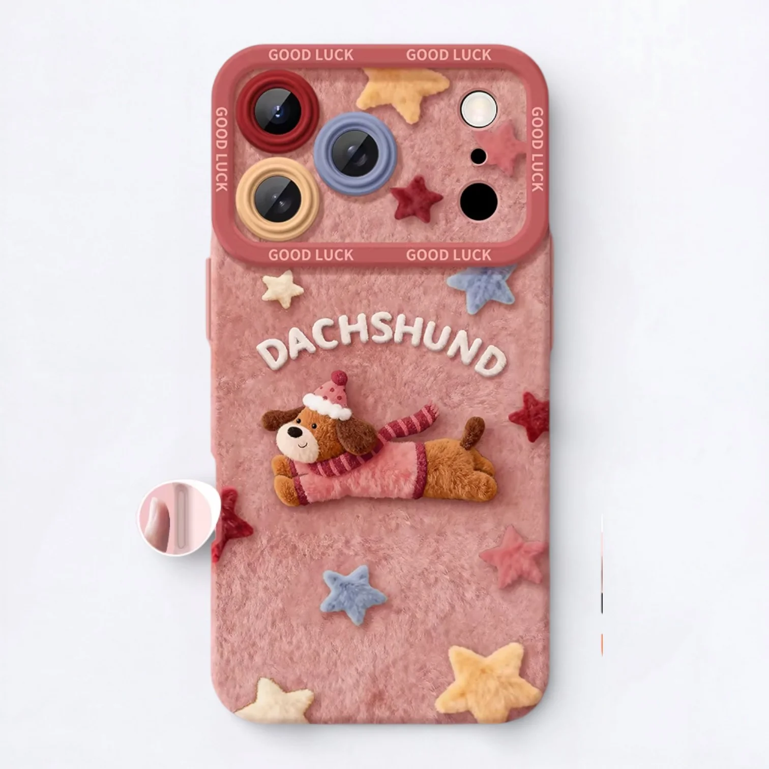 Dachsy Dachshund Plush iPhone Case – Full-Coverage Anti-Drop Silicone Case with Lanyard - Image 2