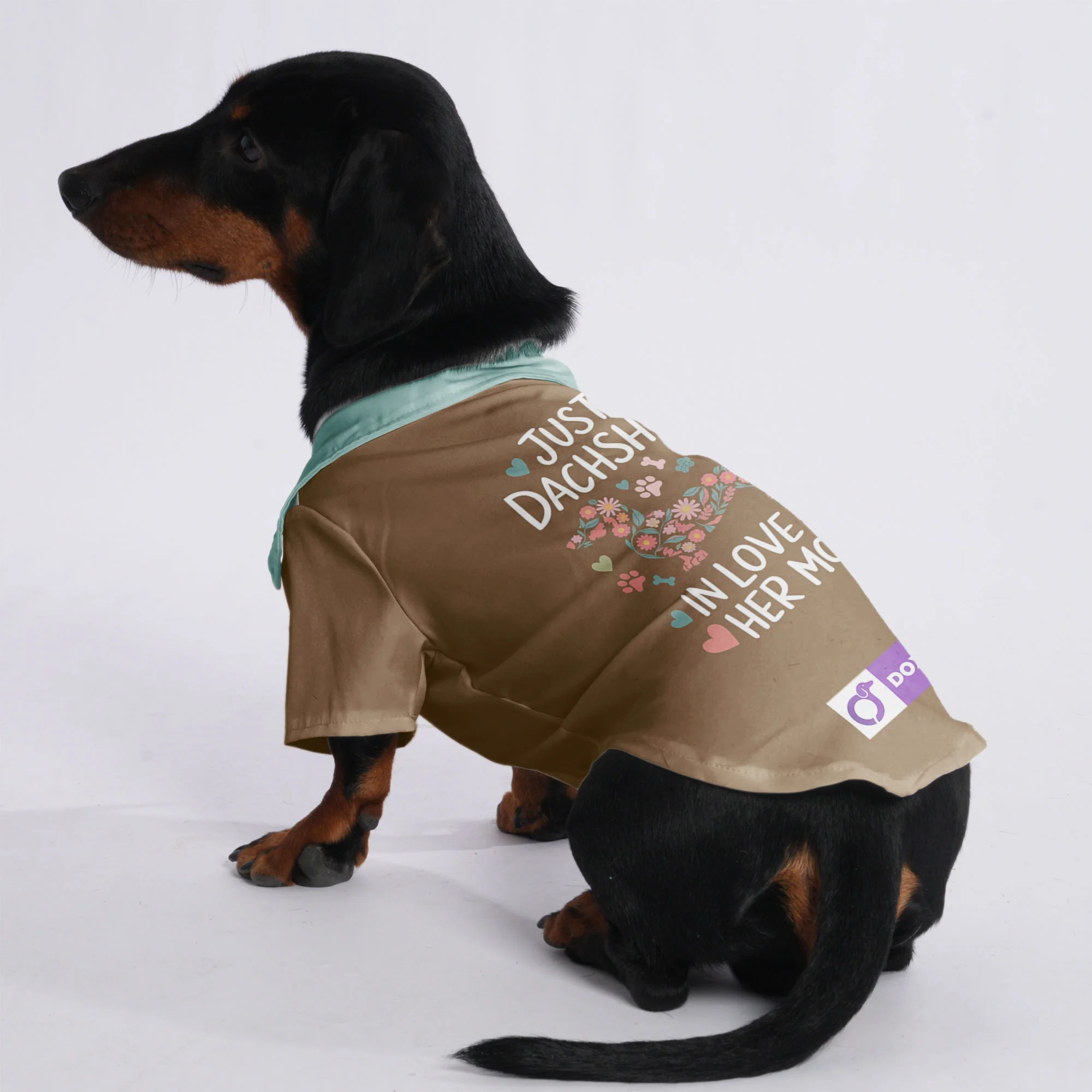 Just a Dachshund in love with her Mom - Hawaiian Shirt for Doxies