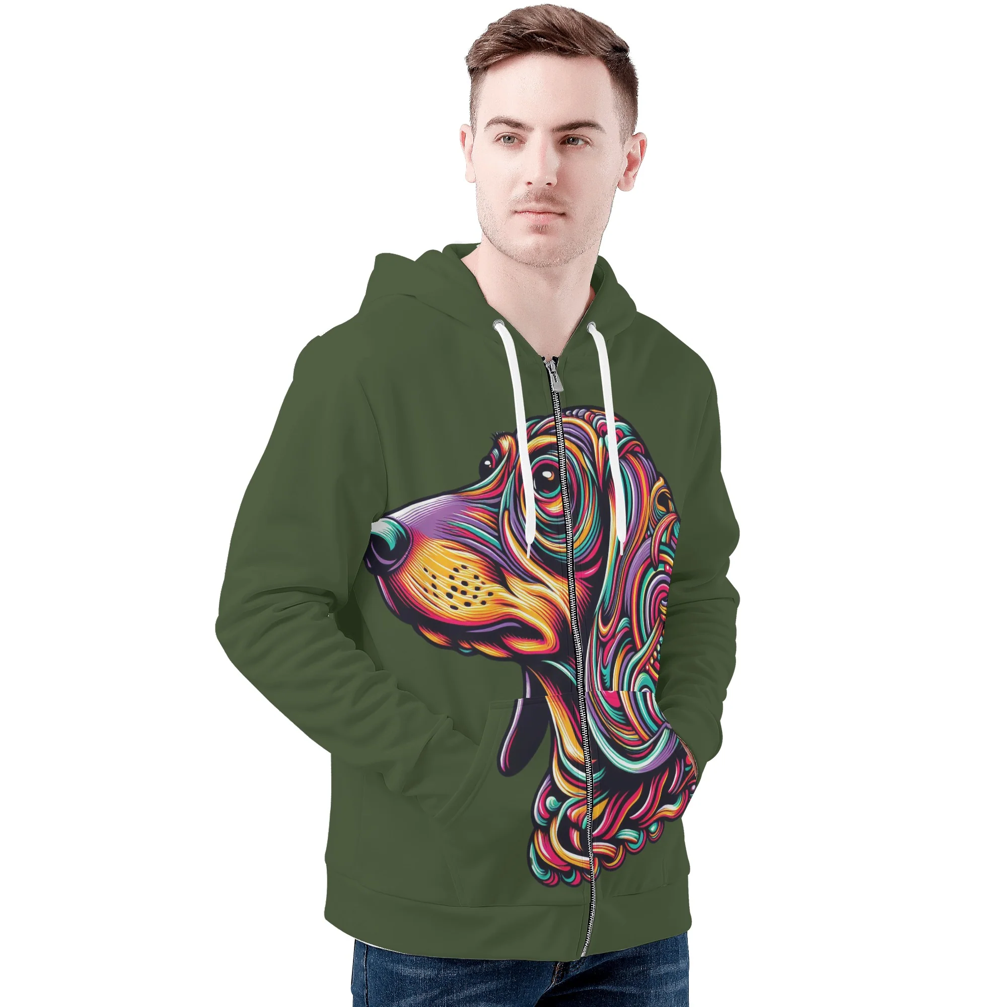 King - All Over Print Zip Up Hoodie - Image 4