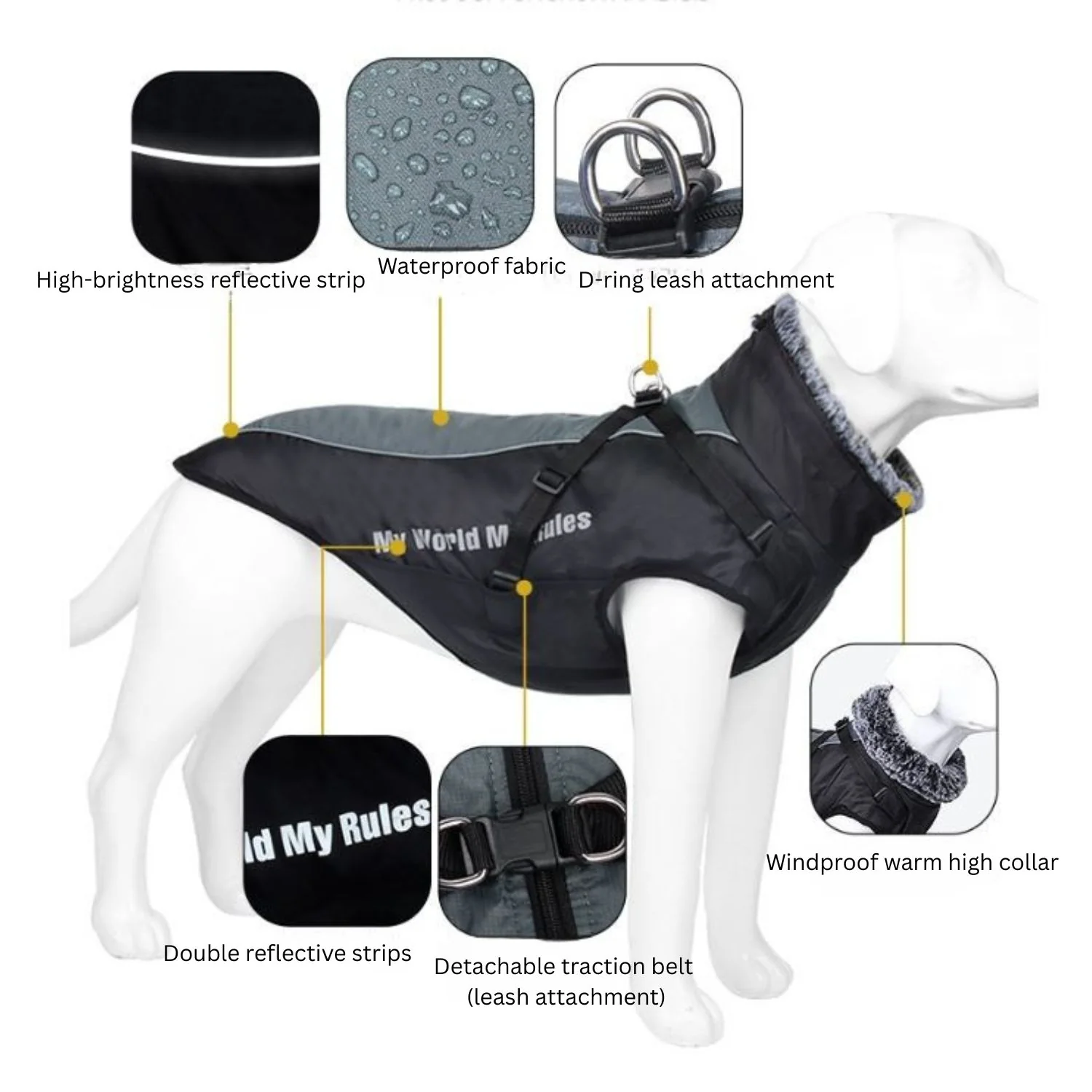 PawFlective Reflective Dachshund Winter Coat – Waterproof and Insulated Dog Clothes for Doxies - Image 3