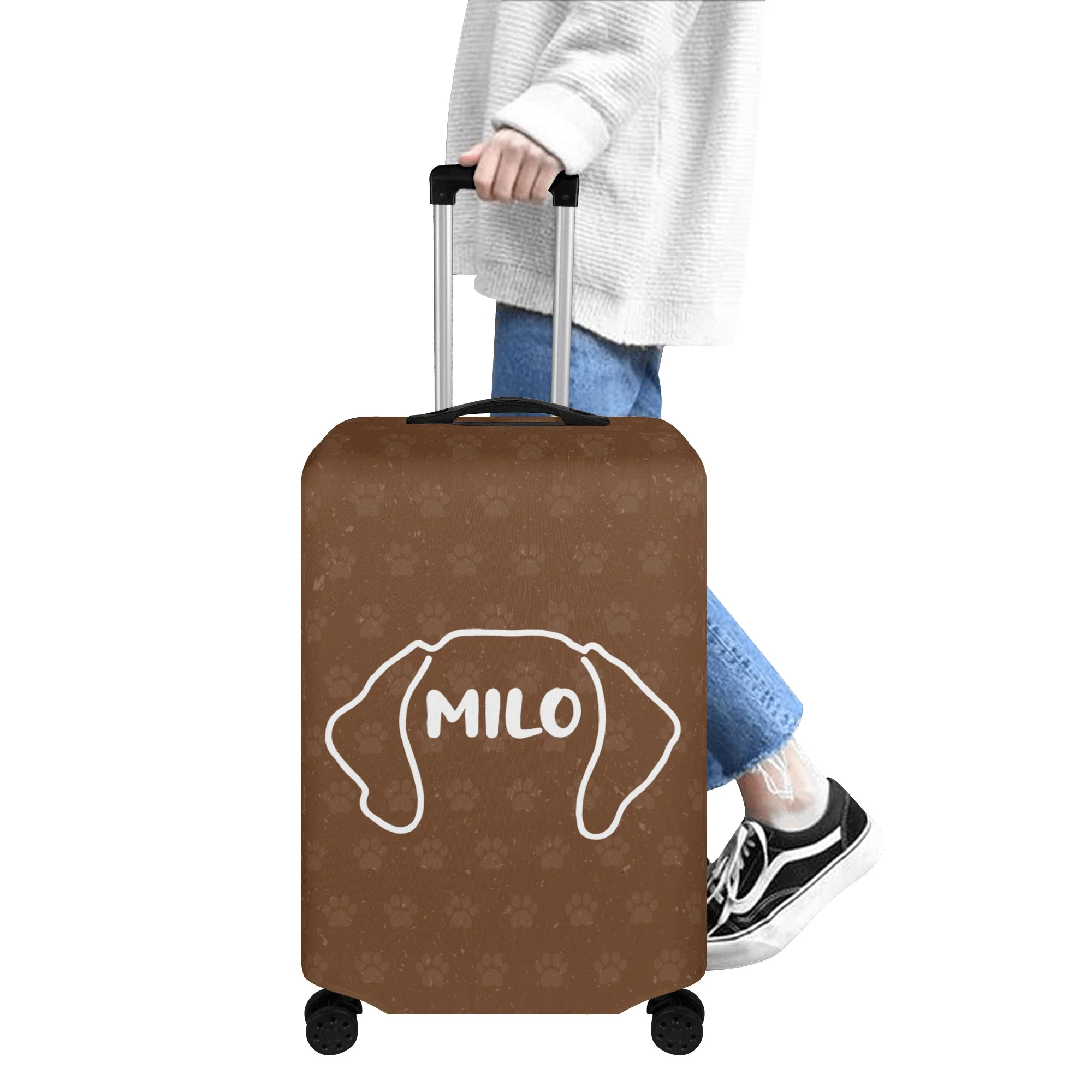 Personalized Luggage Cover with Dachshund Name - Luggage Cover - Image 3