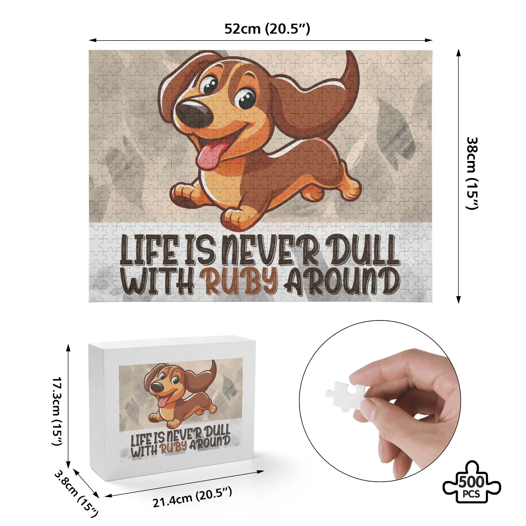 Personalized Puzzle with Dachshund Name - Puzzle - Image 5