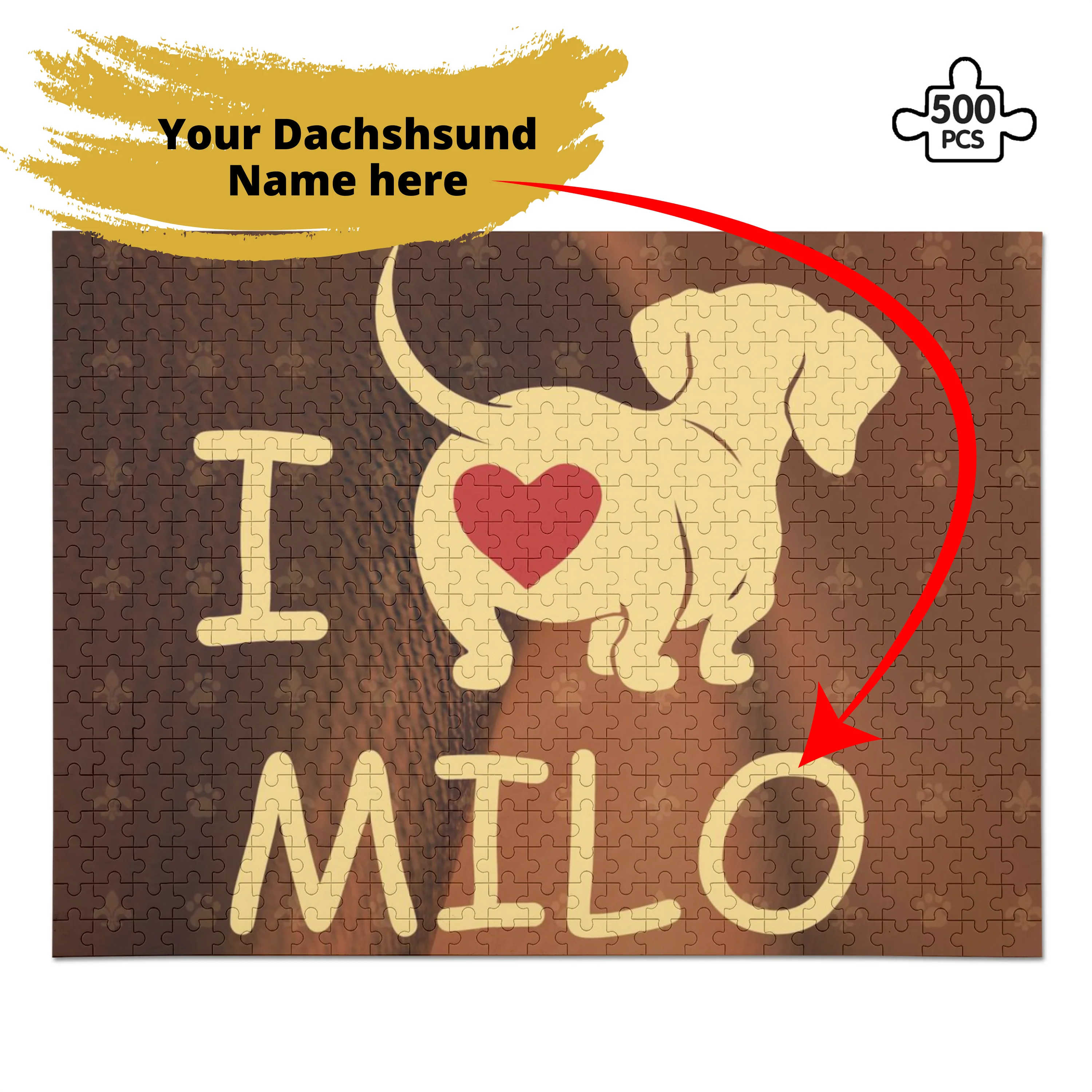 Personalized Puzzle with Dachshund Name - Puzzle - Image 2