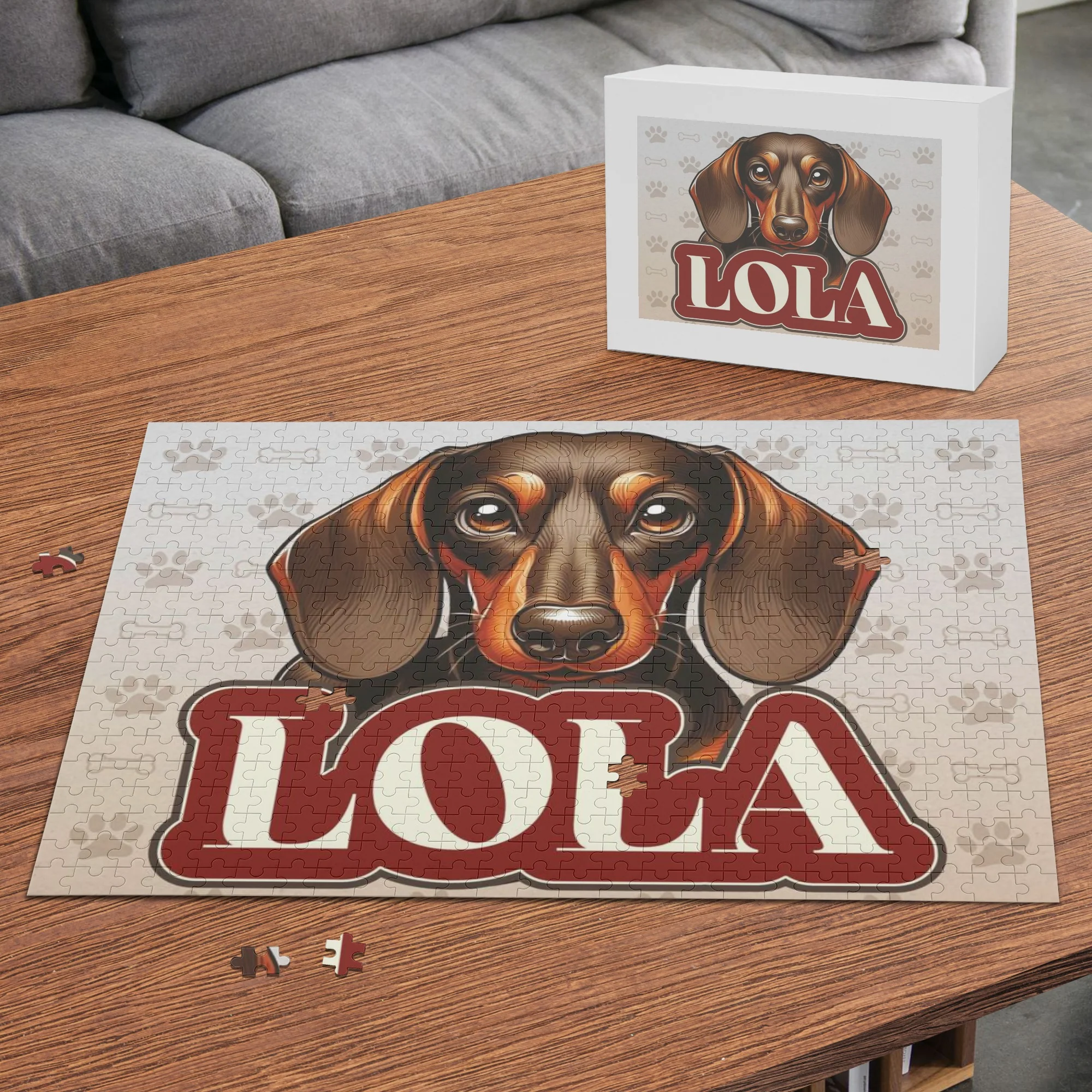 Personalized Puzzle with Dachshund Name - Puzzle - Image 3