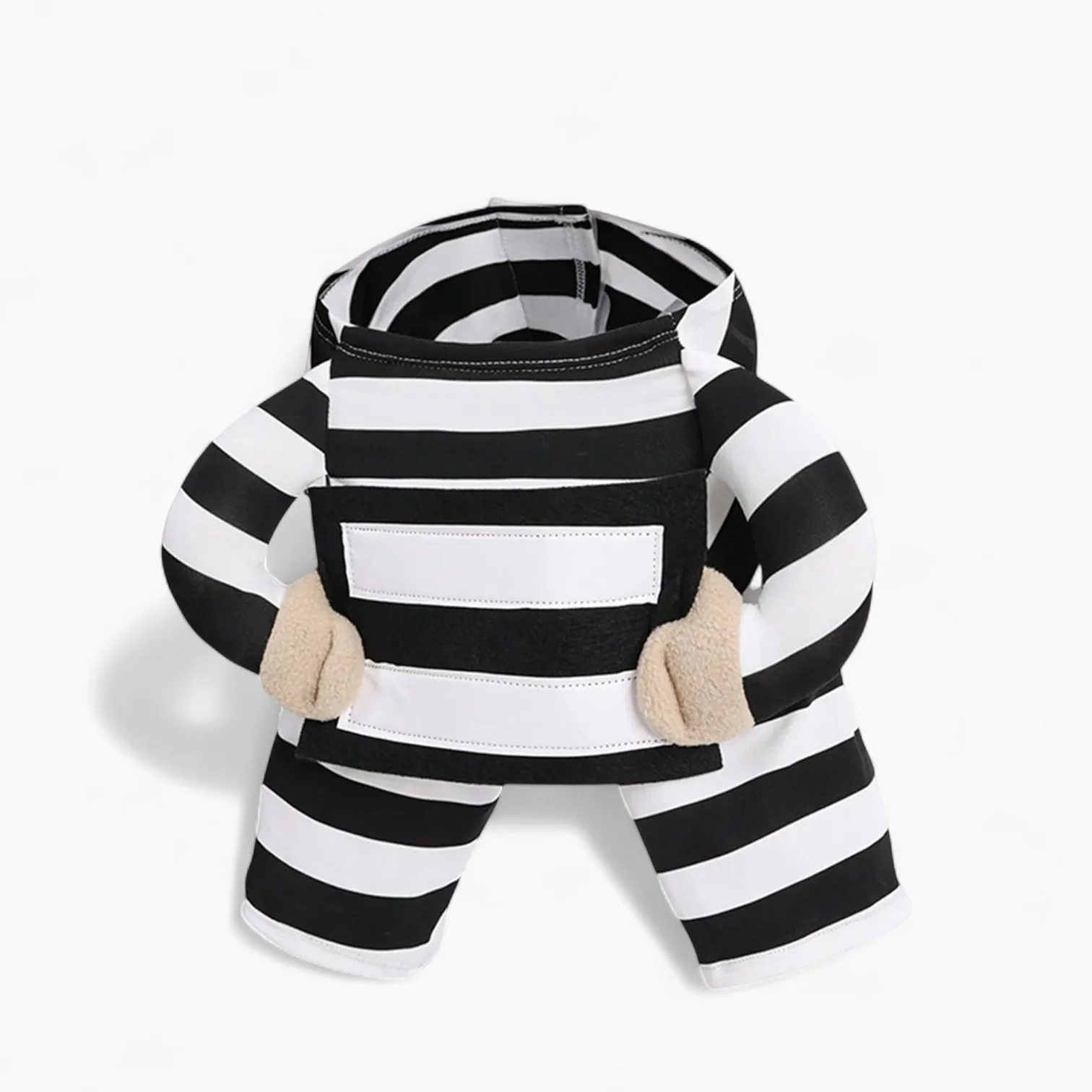 Pawsh Dachshund Prisoner Costume - Funny Halloween Striped Jumpsuit with ID Tag - Image 2