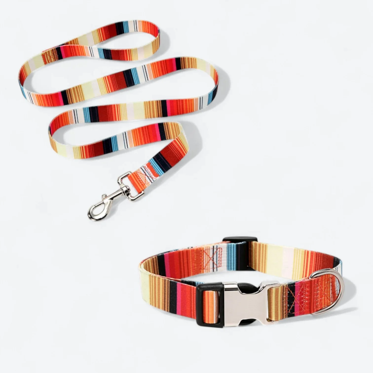 SerapBull Dachshund Rainbow Stripe Collar Leash Set – Adjustable Nylon Dog Walking Gear - Image 2