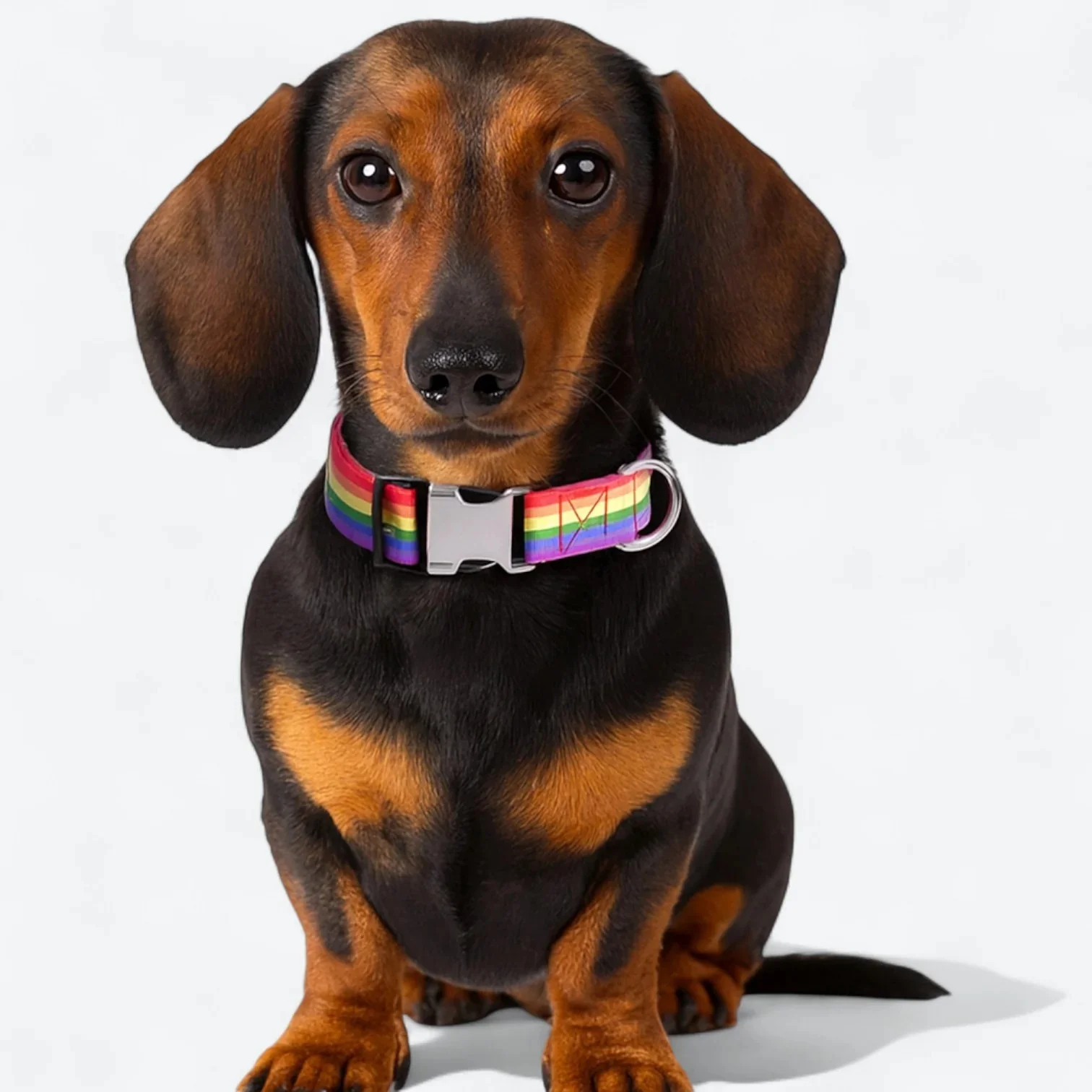SerapBull Dachshund Rainbow Stripe Collar Leash Set – Adjustable Nylon Dog Walking Gear - Image 8
