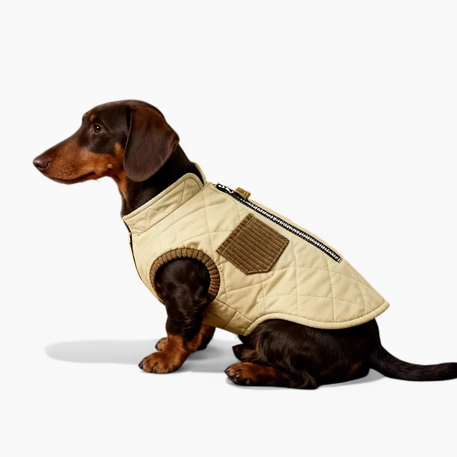 TrailPup Dachshund Winter Vest — Cotton Warm Jacket with Leash Ring - Image 2