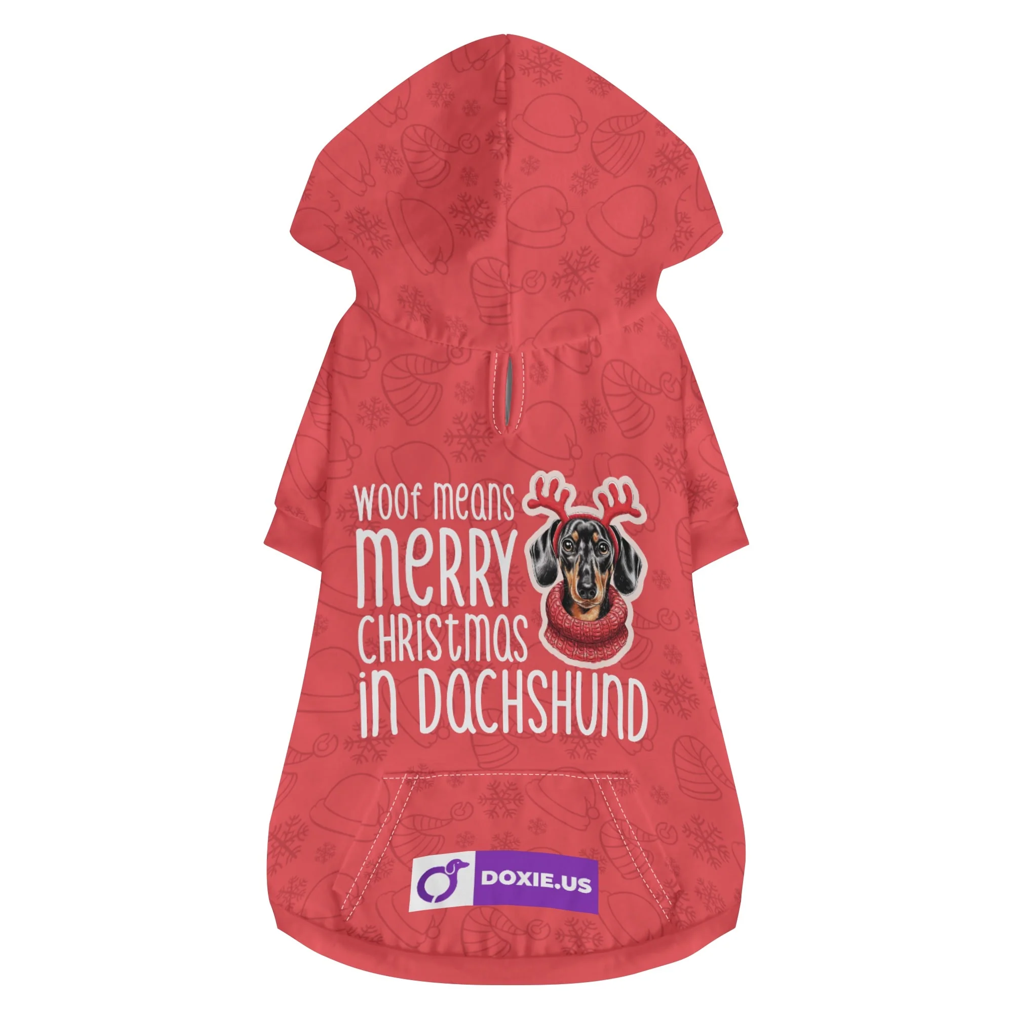 Woof means merry christmas in dachshund - Hoodies for Dachshunds - Image 5